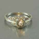 Dainty Diamond Filigree Ring