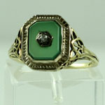 Chalcedony Diamond Filigree Ring