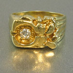 Gold Nugget Diamond Ring