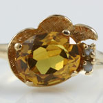 Retro Yellow Sapphire Pearl Ring