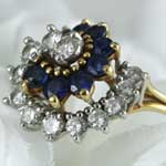 Spiral Swirl Sapphire Diamond Ring
