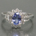 Tanzanite Diamond Baguette Ring