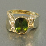 Green Tourmaline Diamond Ring